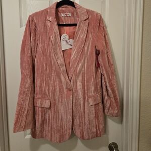 Buddy Love Pink Velvet Blazer